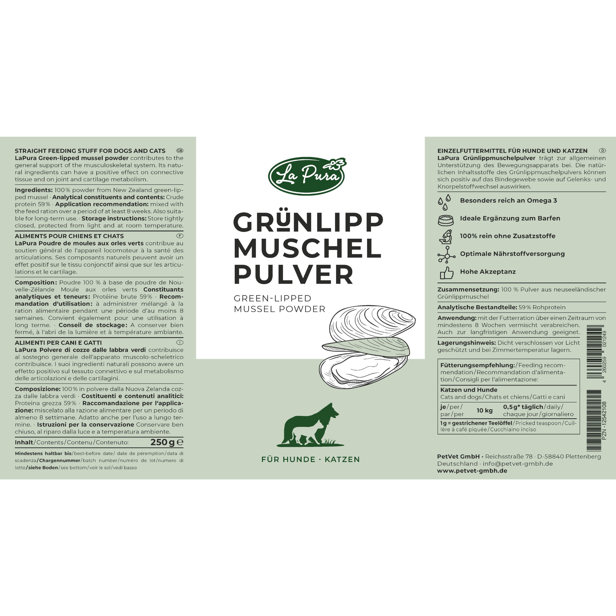 LaPura Grünlippmuschelpulver 250 g