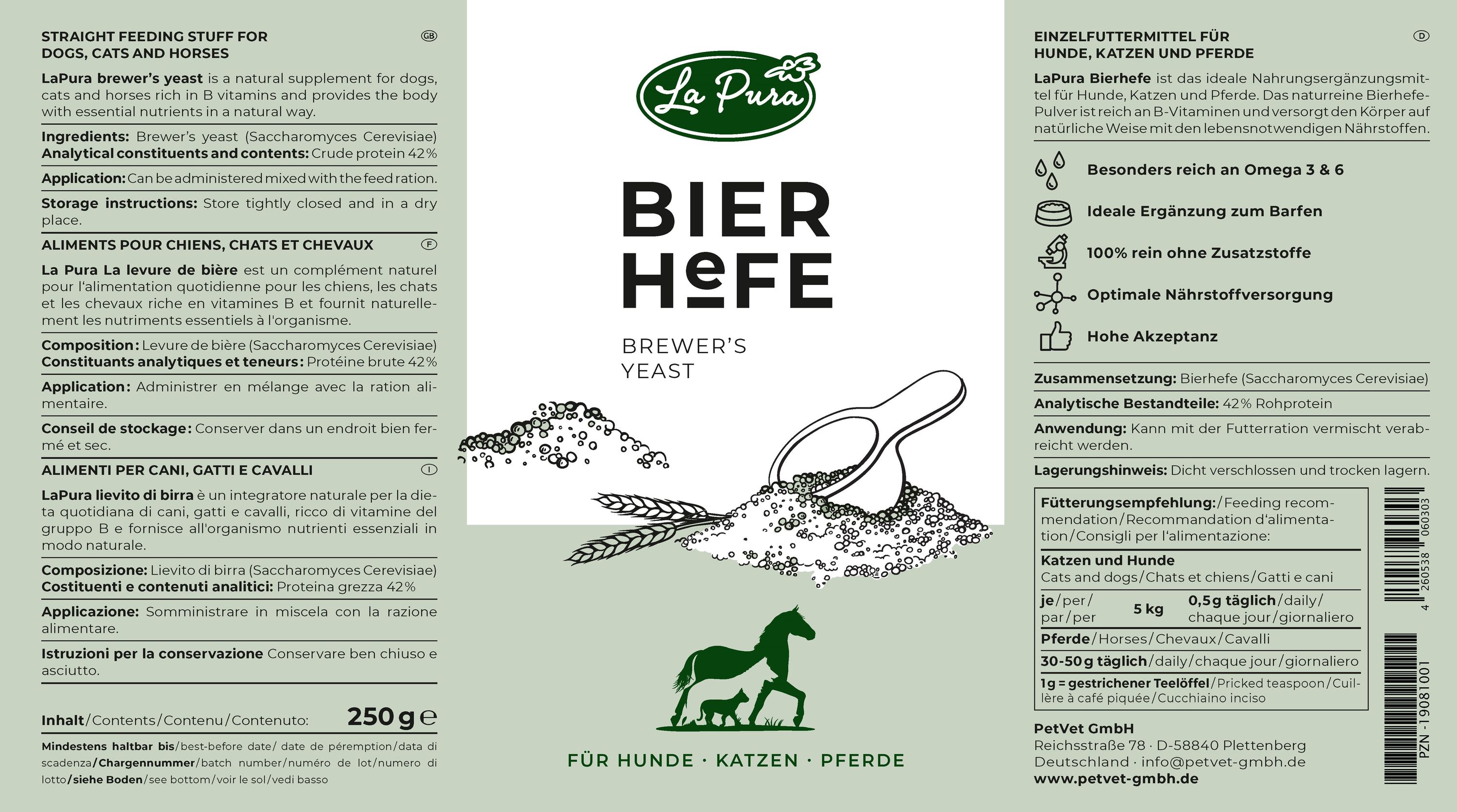 LaPura Bierhefe für Hunde, Katzen und Pferde