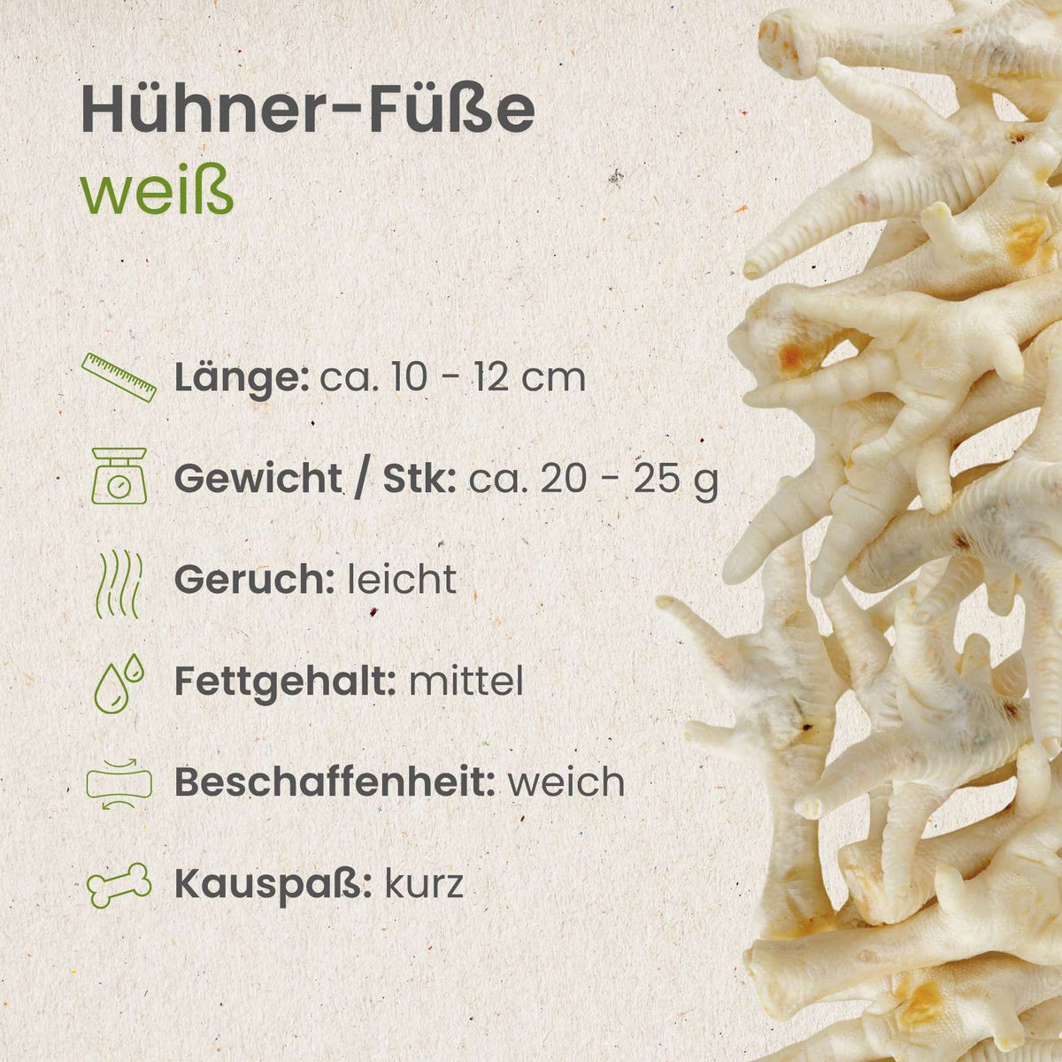 Hühner-Füße, weiß