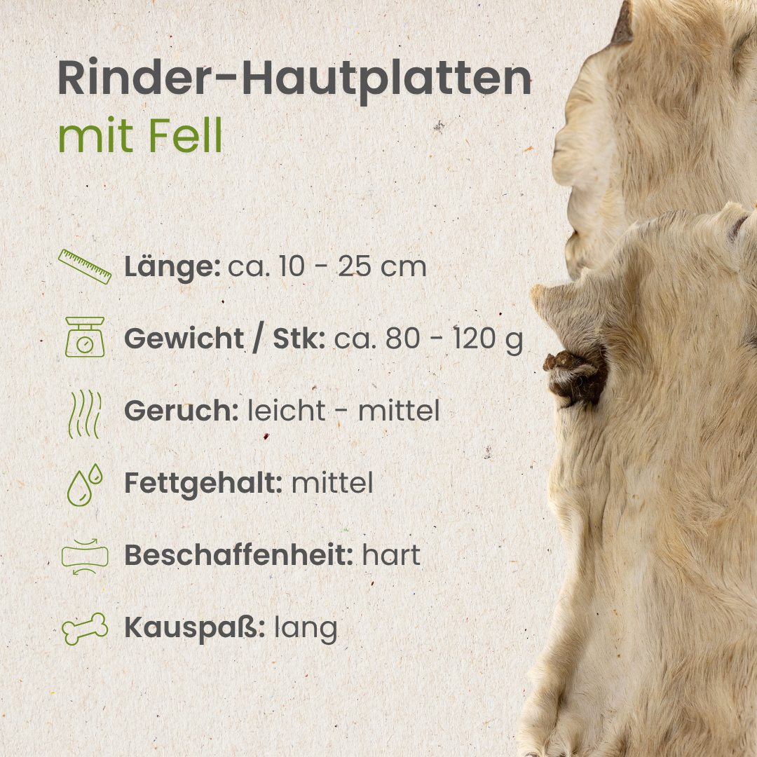Rinder-Hautplatten mit Fell