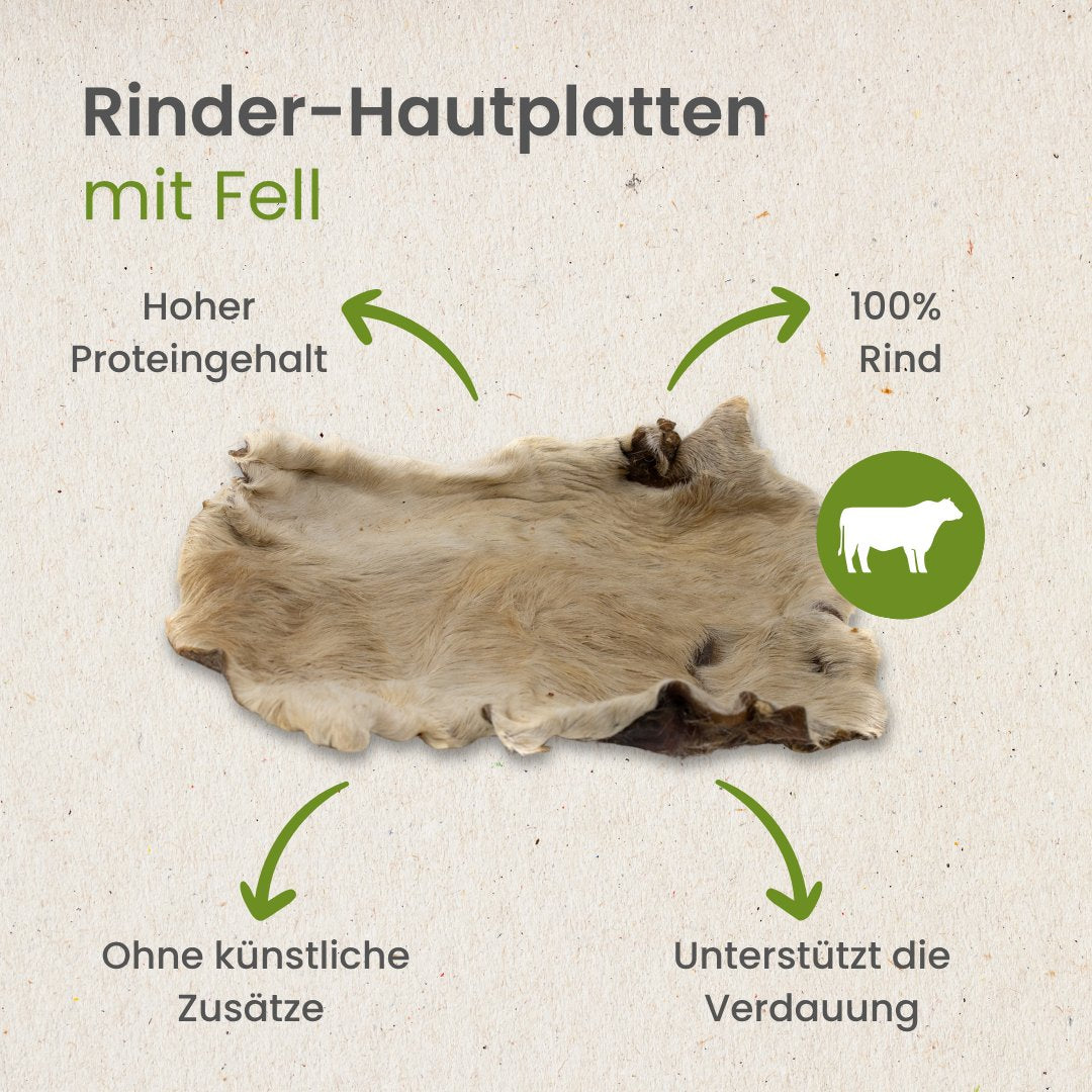 Rinder-Hautplatten mit Fell