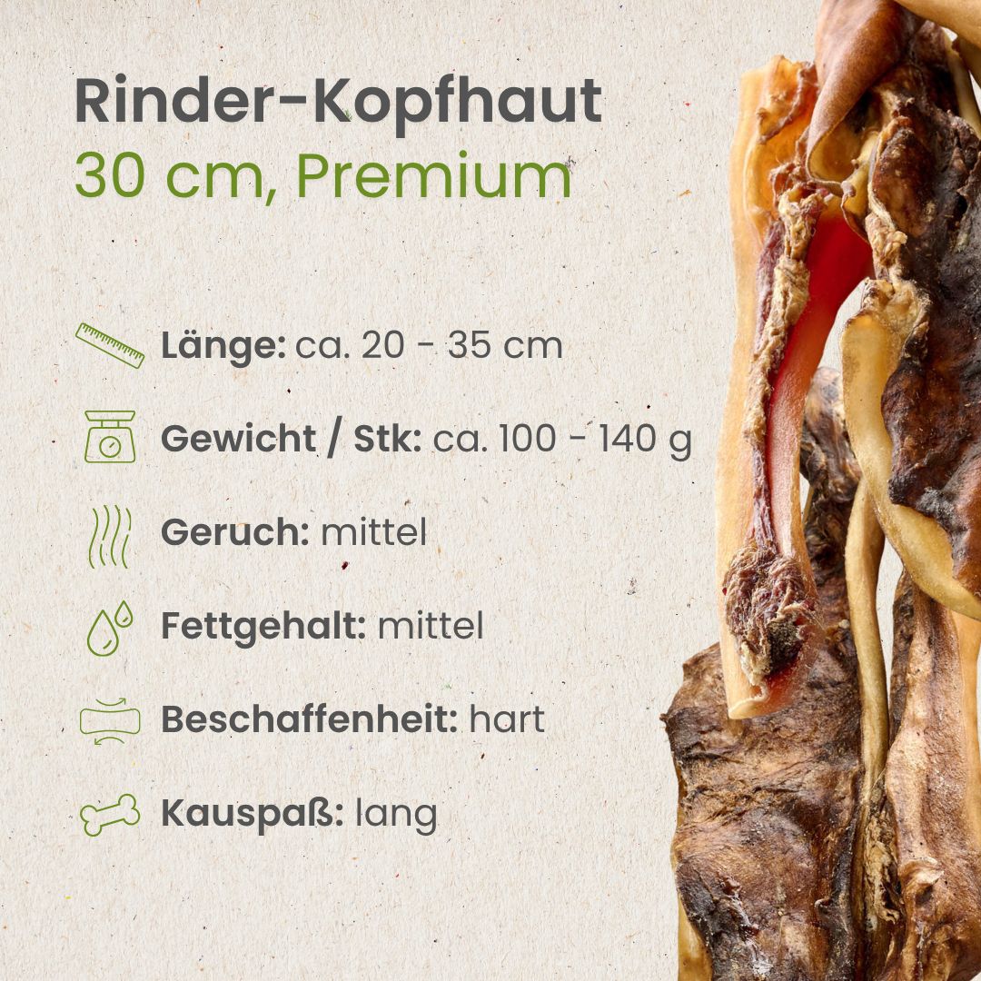 Rinder-Kopfhaut 30cm Premium