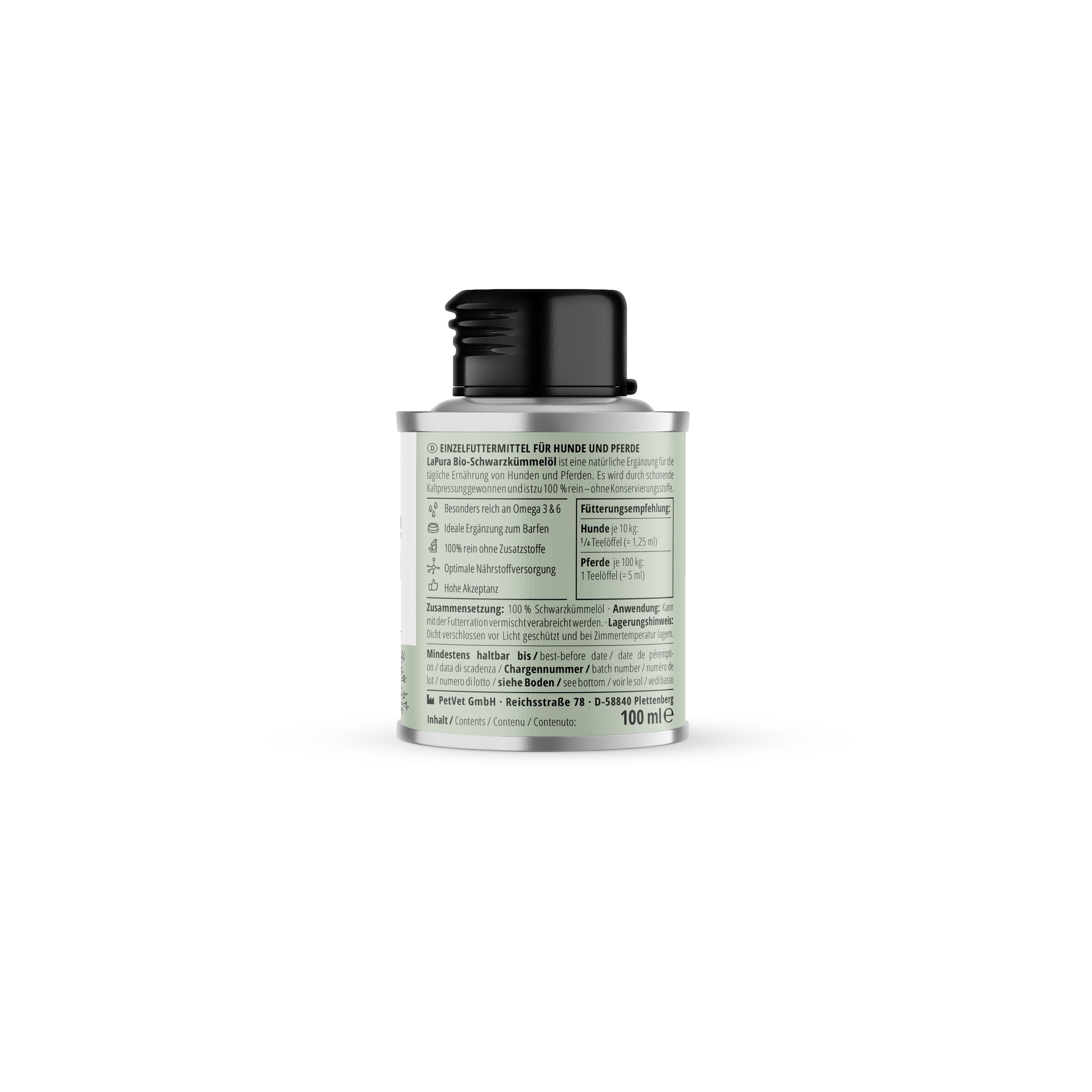 LaPura Bio-Schwarzkümmelöl für Hunde und Pferde